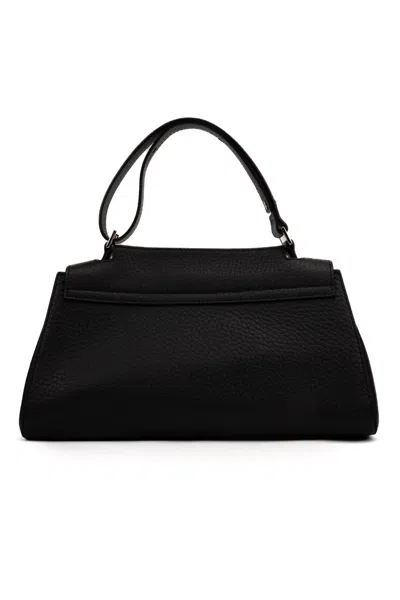 Shop Orciani Sveva Longuette Soft Bag In Leather In Nero