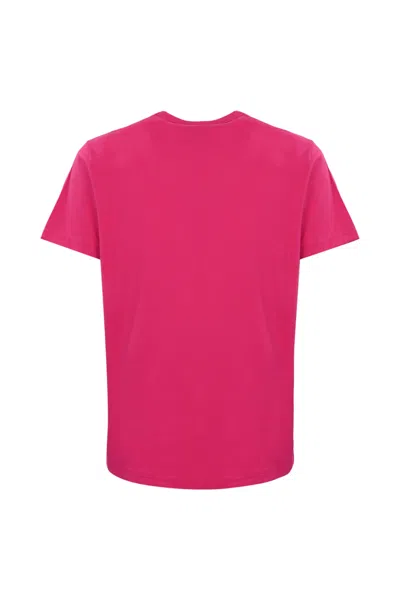 Shop Amaranto Cotton T-shirt In Magenta