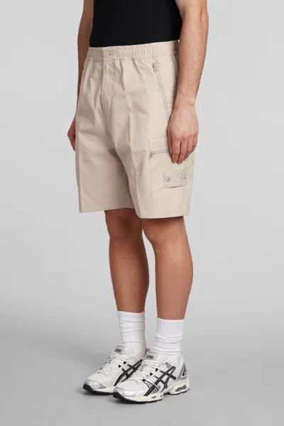 Shop Stone Island Shorts In Beige Cotton