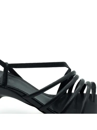 Shop Vic Matie Slash Sandals In Soft Black Nappa