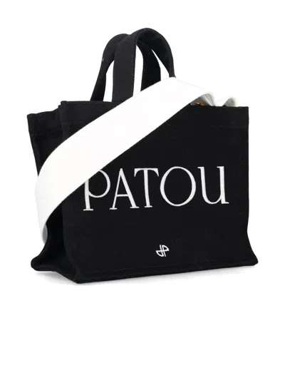 Shop Patou Black Organic Cotton Tote Bag