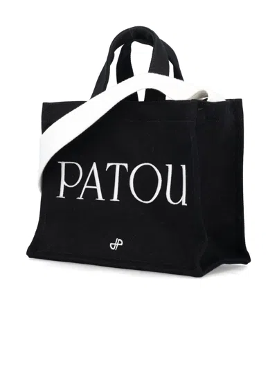 Shop Patou Black Organic Cotton Tote Bag