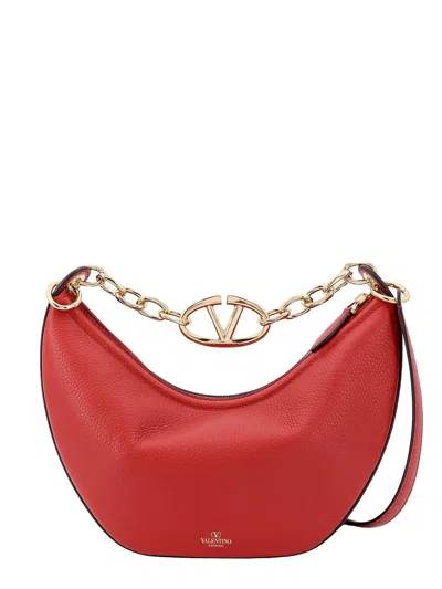 Shop Valentino Vlogo Moon Bag Handbag In Red