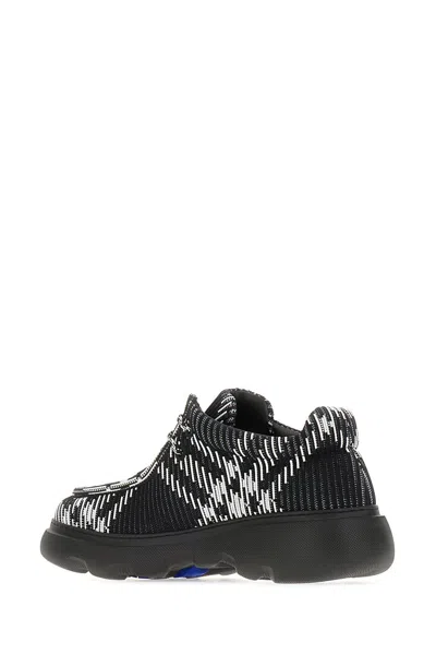 Burberry Men's Check Woven Creeper Shoes In Black