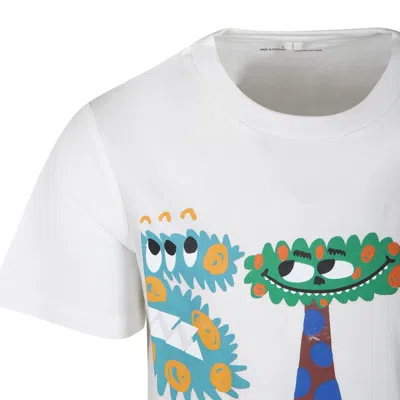 Shop Stella Mccartney White T-shirt For Kids With Logo And Monsters Print