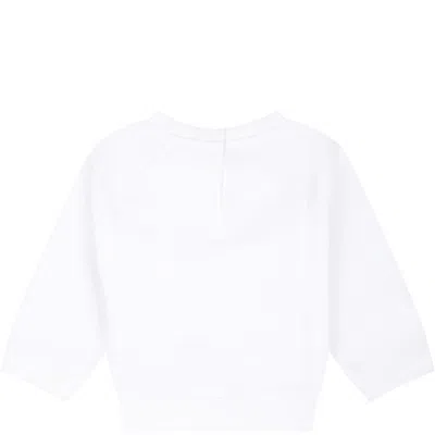 Shop Balmain White Sweatshirt For Babykids With Logo