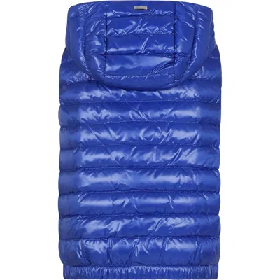 Herno Logo-plaque Quilted Gilet In Blue