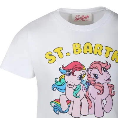 Shop Mc2 Saint Barth White T-shirt For Girl With My Little Pony Print
