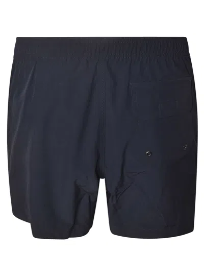 Shop Michael Kors Elastic Drawstring Waist Logo Shorts In Blue