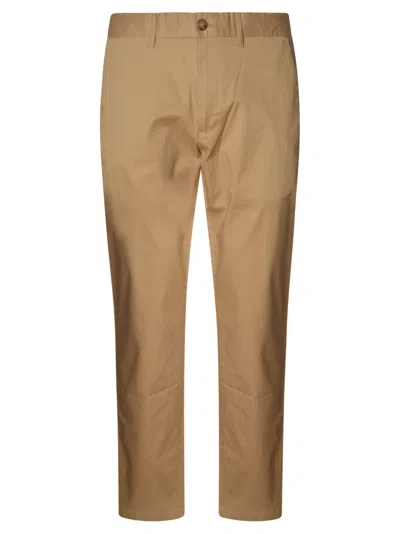 Shop Michael Kors Regular Plain Cropped Trousers In Kaki