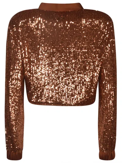 Shop Blugirl All-over Embellished Jacket In Bronze