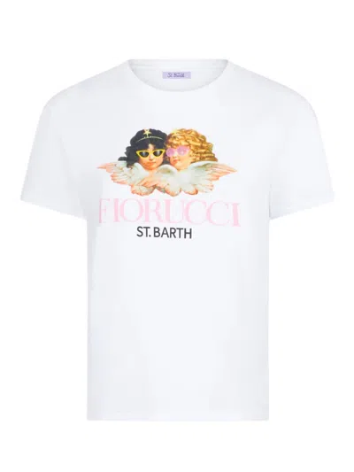 Shop Mc2 Saint Barth Cotton Crew Neck T-shirt In Fiorucci Angels