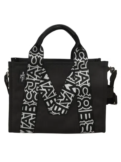 Shop Marc Jacobs M-strap Embroidered Tote In Black