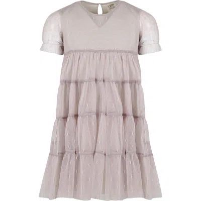 Shop Caffe' D'orzo Pink Dress For Girl With Embroidery