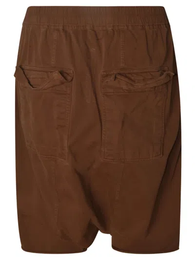 Shop Rick Owens Loose Fit Drawstring Waist Shorts In Brown