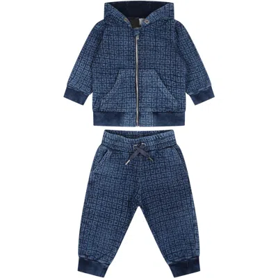 Shop Givenchy Blue Suit For Baby Boy With 4g Motif