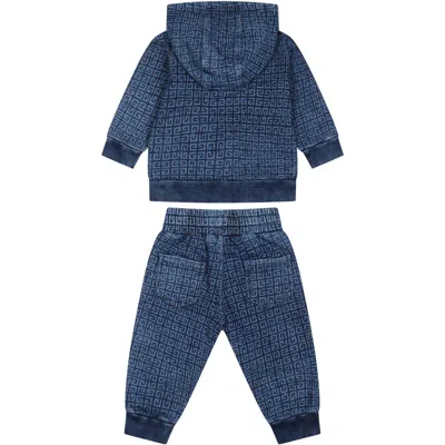 Shop Givenchy Blue Suit For Baby Boy With 4g Motif