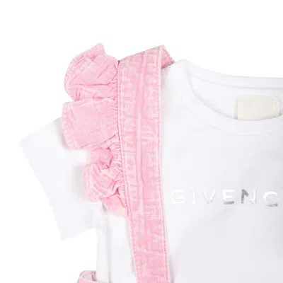 Shop Givenchy Pink Suit For Baby Girl With Logo