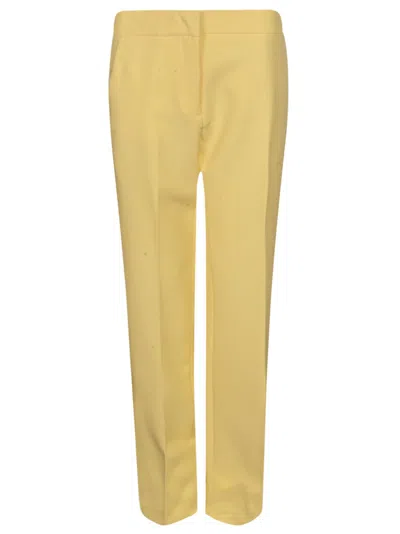 Shop Blugirl Slim Fit Plain Trousers In Yellow