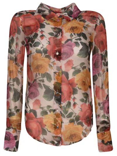 Shop Blugirl Floral Print Shirt In Multicolor