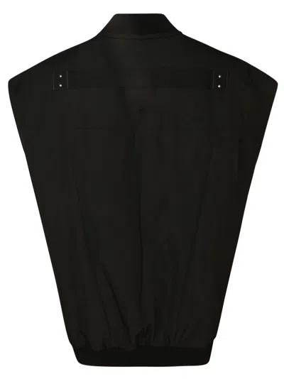 Shop Rick Owens Rib Trim Sleeveless Zipped Jacket In Black