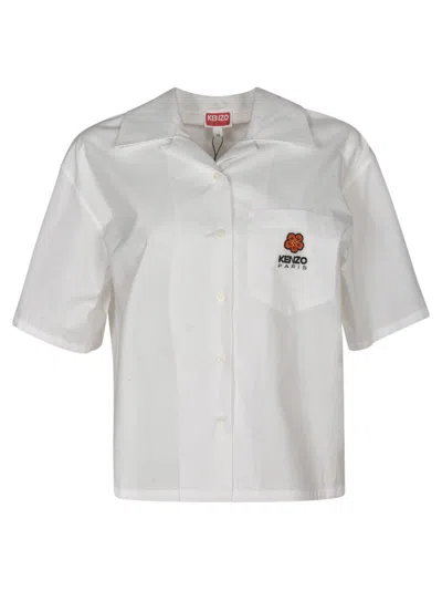 Shop Kenzo Boke Cropped Hawaiian Shirt In White
