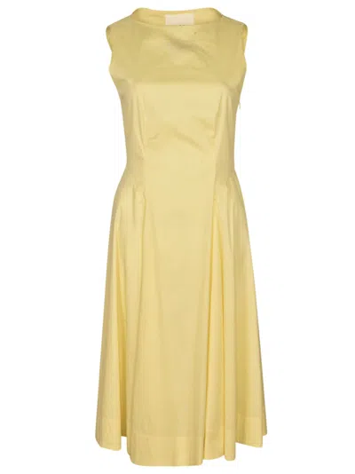 Shop Blugirl Sleeveless Flare Dress In Yellow