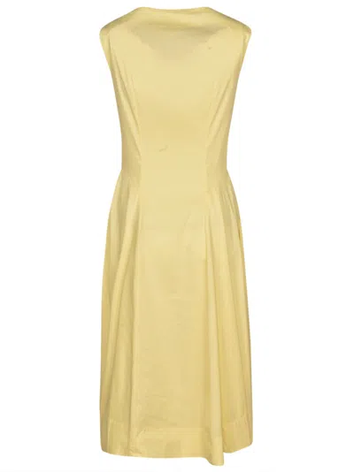 Shop Blugirl Sleeveless Flare Dress In Yellow