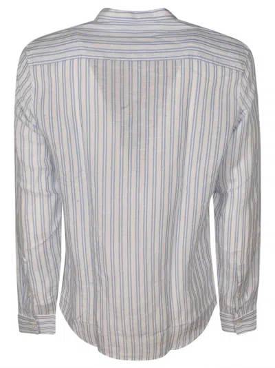 Shop Michael Kors Band Collar Striped Shirt In Multicolor