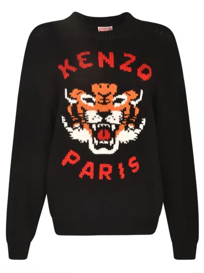 Shop Kenzo Lucky Tiger Jumper In Black