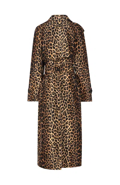 Shop Saint Laurent Leopard Printed Trench Coat