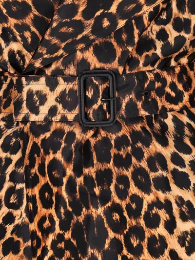 Shop Saint Laurent Leopard Printed Trench Coat