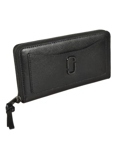 Shop Marc Jacobs Logo Embossed Zip-around Wallet In Black