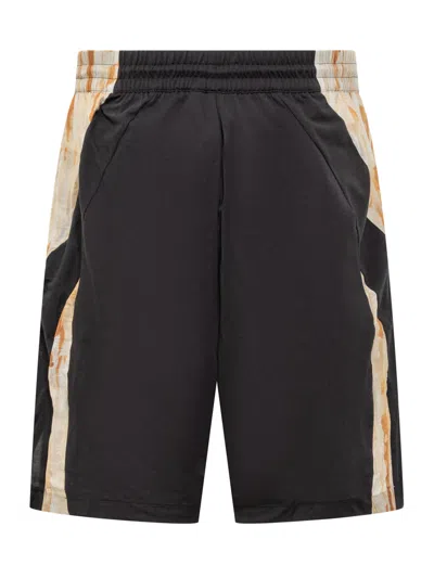 Shop Y-3 Shorts With Rust Dye Print In Black/mucoca
