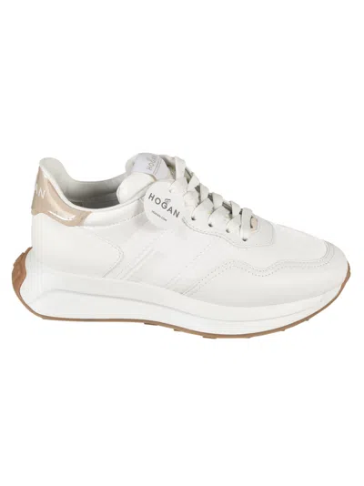 Shop Hogan Logo Sided Sneakers In White