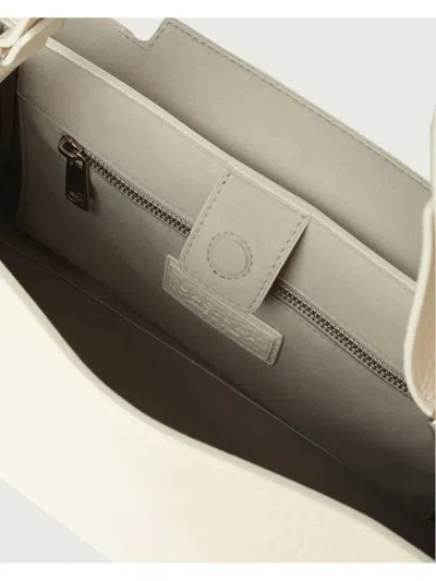 Shop Orciani Sveva Longuette Soft Leather Handbag In White