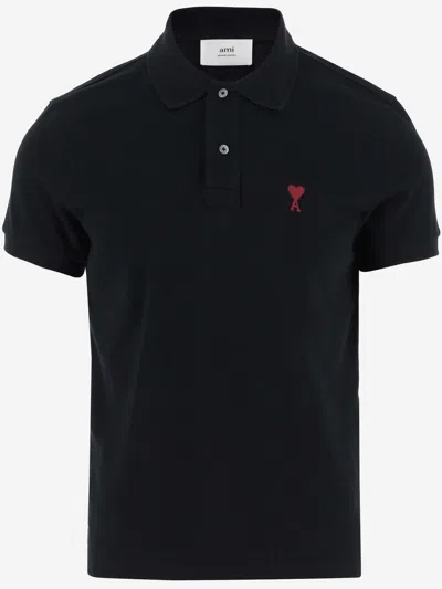 Shop Ami Alexandre Mattiussi Ami T-shirts And Polos Black