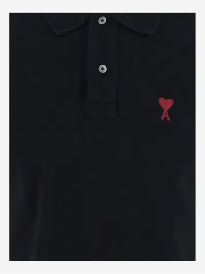Shop Ami Alexandre Mattiussi Black Organic Cotton Polo Shirt