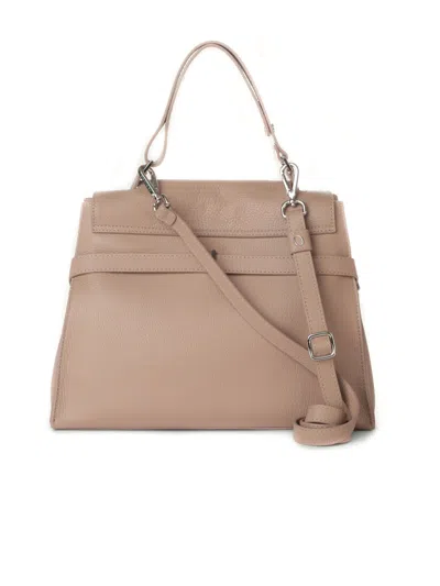 Shop Orciani Sveva Sense Medium Leather Handbag In Pink