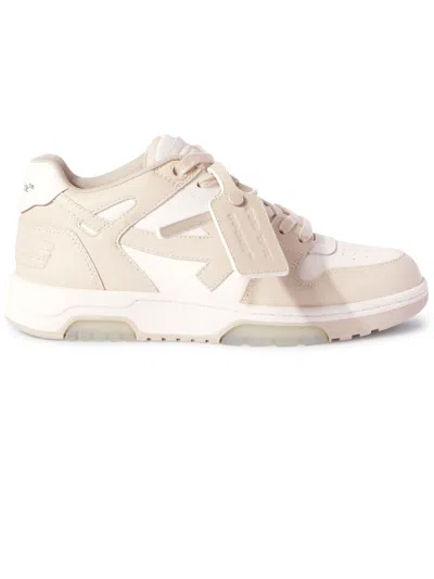 Shop Off-white Beige Out Of Office Leather Sneakers