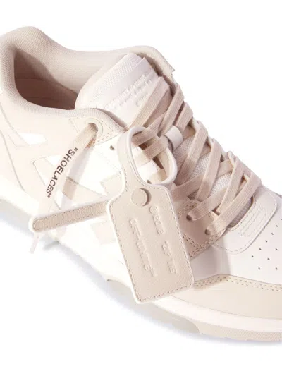 Shop Off-white Beige Out Of Office Leather Sneakers