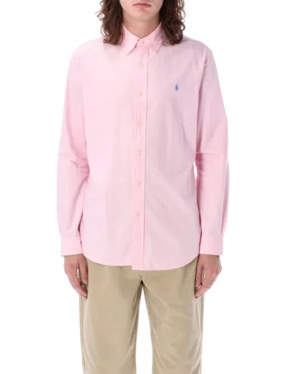 Shop Polo Ralph Lauren Oxford Shirt In Caramel Pink