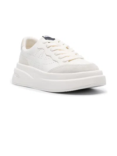 Shop Ash White Calf Leather Sneakers