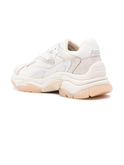 Shop Ash Cream White Suede Sneakers In Beige