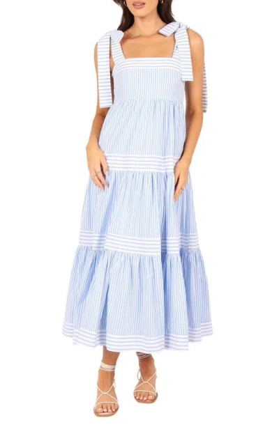 Petal And Pup Petal & Pup Bella Stripe Cotton Maxi Dress In Blue
