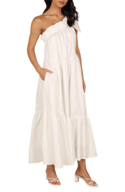 Petal And Pup Petal & Pup Ava One-shoulder Cotton Maxi Dress In White