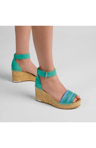 Shop Franco Sarto Clemens Espadrille Platform Wedge Sandal In Turquoise