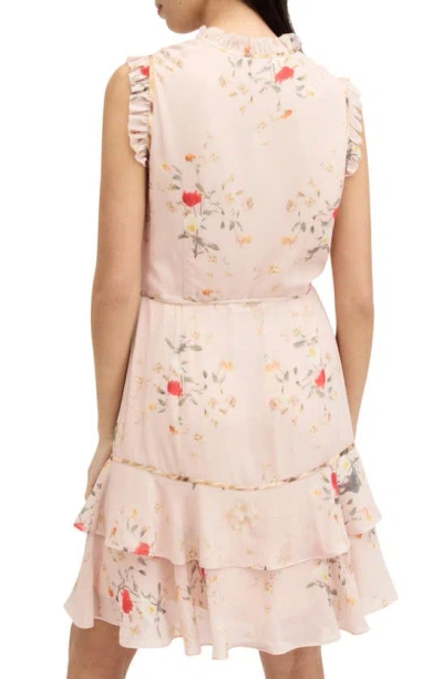 Shop Allsaints Ari Kora Floral Print Wrap Dress In Dusty Pink