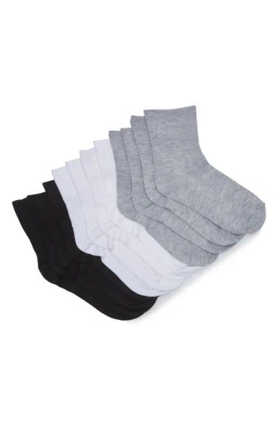 Shop Memoi 12-pack Comfort Cuff Anklet Socks In Black-white-gray