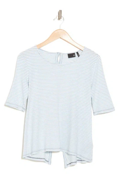 Shop Ag Stripe T-shirt In Indigo Knit